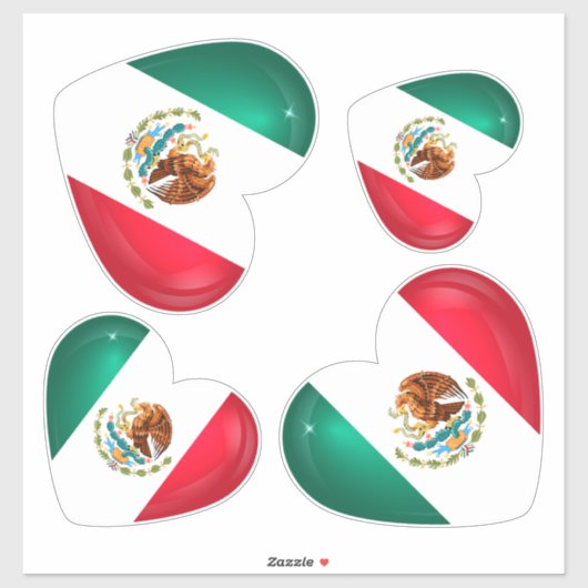 Mexicaanse vlag Heart-uitsnijding Sticker (Vel)