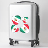 Mexicaanse vlag Heart-uitsnijding Sticker (Koffer)