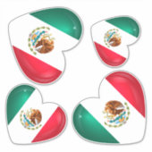 Mexicaanse vlag Heart-uitsnijding Sticker (Voorkant)