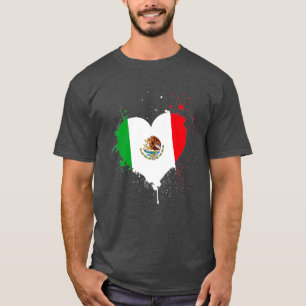 Mexicaanse vlag Heart Viva Mexico T-shirt