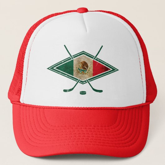 Mexicaanse vlag Ice Hockey Trucker Pet (Voorkant)