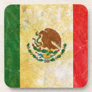 Mexicaanse vlag in Grunge Bier Onderzetter