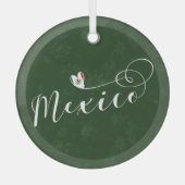 Mexicaanse vlag in het hart, ik hou van Mexico Glas Ornament (Voorkant)