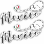 Mexicaanse vlag in het hart, ik hou van Mexico Sticker (Voorkant)