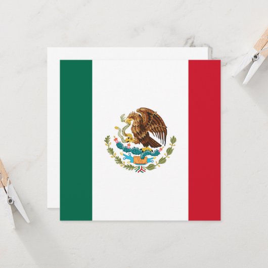Mexicaanse vlag kaart (Voorkant / Achterkant in situ)