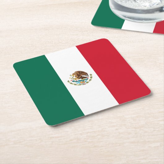 Mexicaanse vlag kartonnen onderzetters (Schuin)