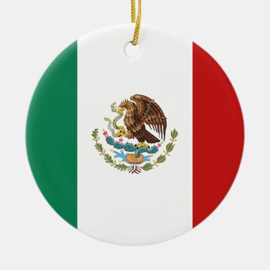 Mexicaanse vlag keramisch ornament (Voorkant)