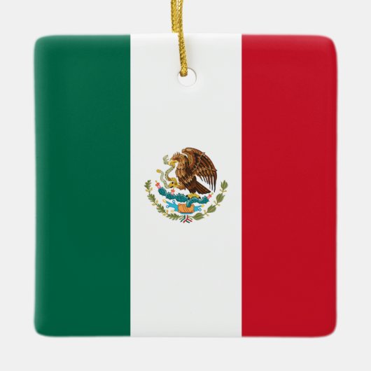 Mexicaanse vlag keramisch ornament (Voorkant)