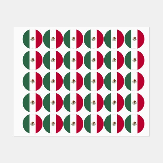 Mexicaanse vlag labels (Vel)