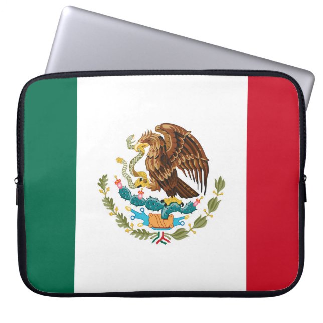 Mexicaanse vlag laptop sleeve (Voorkant)
