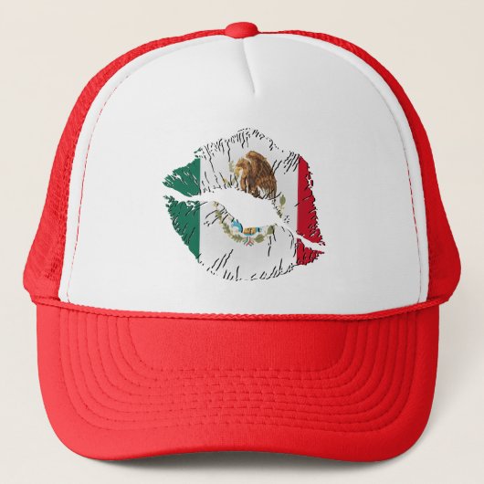 Mexicaanse vlag Lips Trucker Pet (Voorkant)