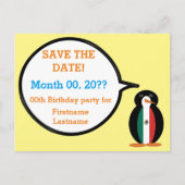 Mexicaanse vlag Me. Penguin save the date Aankondigingskaart (Voorkant)