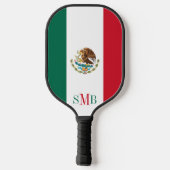 Mexicaanse vlag met gepersonaliseerd monogram pickleball paddle (Achterkant)