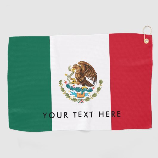 Mexicaanse vlag met golfcadeau op maat van Mexico Golfhanddoek (Horizontaal)