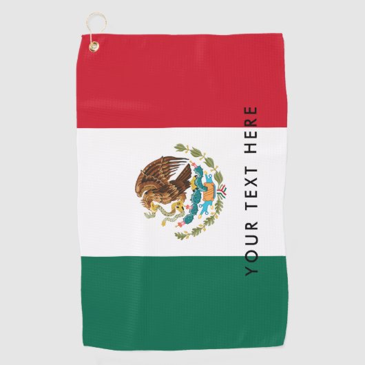 Mexicaanse vlag met golfcadeau op maat van Mexico Golfhanddoek (Voorkant)
