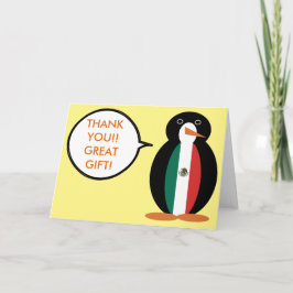 Mexicaanse vlag met mevrouw Penguin Bedankkaart
