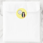 Mexicaanse vlag met mevrouw Penguin Paper Borden Ronde Sticker (Tas)