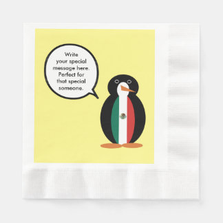 Mexicaanse vlag met mevrouw Penguin Party Paper Servet