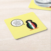 Mexicaanse vlag met mevrouw Penguin Round Paper Co Kartonnen Onderzetters (Schuin)