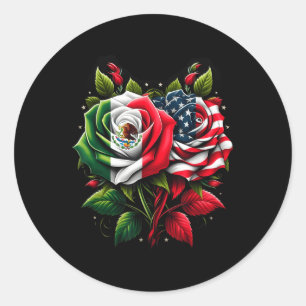 Mexicaanse Vlag Mexicaanse Vlag Amerikaanse Vlag R Ronde Sticker