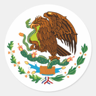 Mexicaanse vlag / Mexicaanse wapenstilstand Ronde Sticker