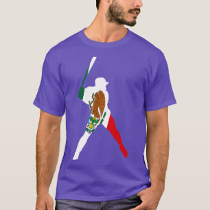Mexicaanse vlag Mexico honkballer T-shirt