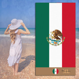 Mexicaanse vlag & Mexico monogram / strandlaken