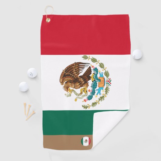 Mexicaanse vlag & Mexico monogramme Golf/sport Gol Golfhanddoek (Insitu)