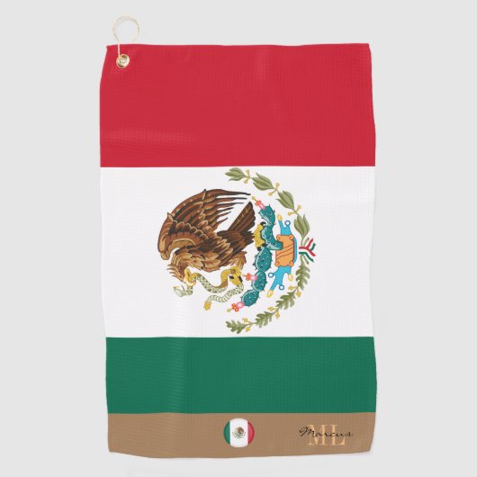 Mexicaanse vlag & Mexico monogramme Golf/sport Gol Golfhanddoek (Voorkant)