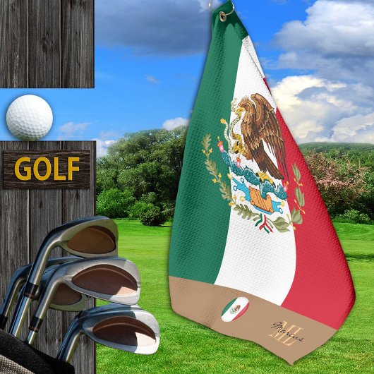 Mexicaanse vlag & Mexico monogrammen Golf/sport Golfhanddoek