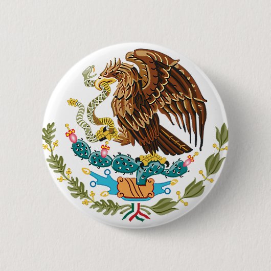 MEXICAANSE VLAG - MEXICO-STIJL - WAPENKAT RONDE BUTTON 5,7 CM (Voorkant)