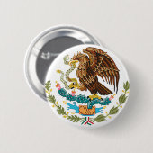 MEXICAANSE VLAG - MEXICO-STIJL - WAPENKAT RONDE BUTTON 5,7 CM (Voorkant /achterkant)