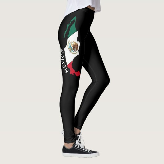 Mexicaanse vlag Mexico Women's Modern Logo stripe Leggings (Rechts)