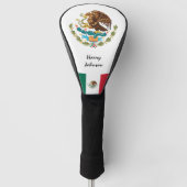 Mexicaanse Vlag & Monogrammed Golfclubs Hoesjes Golfheadcover (Voorkant)