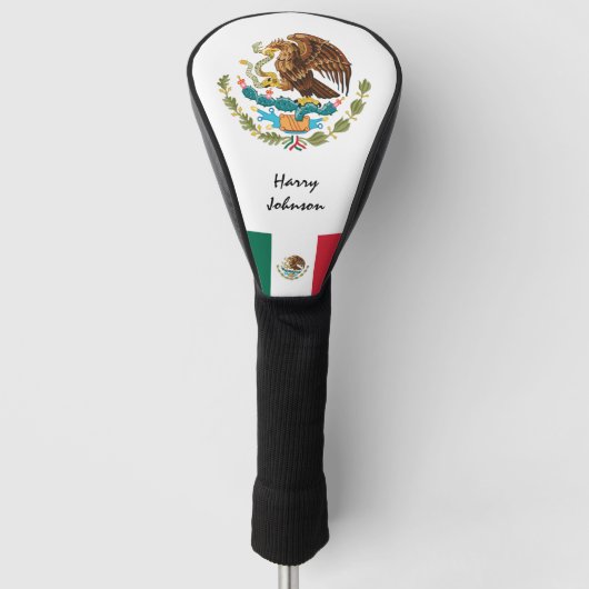 Mexicaanse Vlag & Monogrammed Golfclubs Hoesjes Golfheadcover (Voorkant)