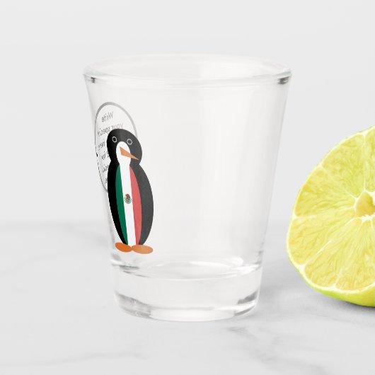 Mexicaanse vlag Ms. Penguin Shot Glass Shot Glas (Rechts)