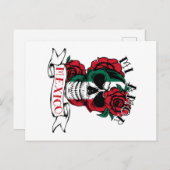 Mexicaanse vlag Onafhankelijkheidsdag Mexico Skull Briefkaart (Voorkant / Achterkant)