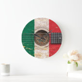 Mexicaanse vlag op de oude akoestische gitaar grote klok (Huis)