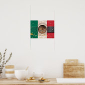 Mexicaanse vlag op de oude akoestische gitaar poster (Keuken)