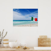 Mexicaanse vlag op een strand poster (Keuken)