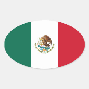 Mexicaanse vlag ovale sticker