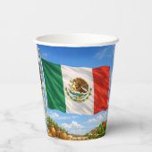 Mexicaanse vlag papieren bekers (Achterkant)