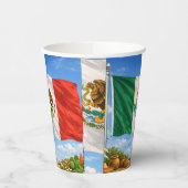 Mexicaanse vlag papieren bekers (Links)