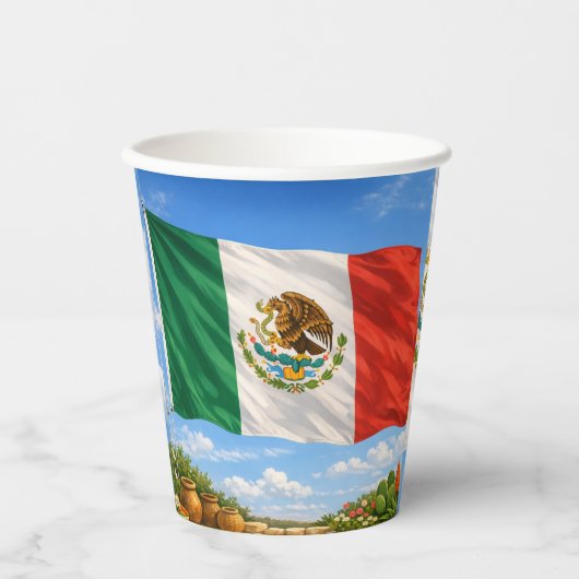Mexicaanse vlag papieren bekers (Voorkant)