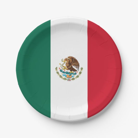 Mexicaanse vlag papieren bordje (Voorkant)
