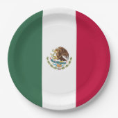 Mexicaanse vlag papieren bordje (Voorkant)