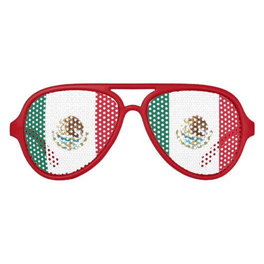Mexicaanse vlag partij tinten | Leuke Mexicaanse z Aviator Zonnebril (Voorkant)