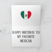 Mexicaanse vlag Patriottic Birthday Kaart (Binnen)