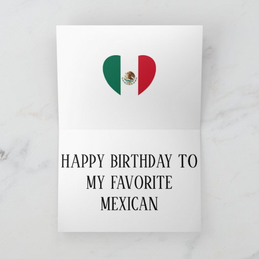 Mexicaanse vlag Patriottic Birthday Kaart (Binnen)