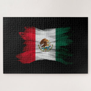 Mexicaanse vlag penseelstreek, nationale vlag legpuzzel